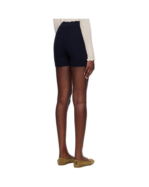 Maison Kitsuné Blue Baby Fox Patch Fine Ribbed Shorts
