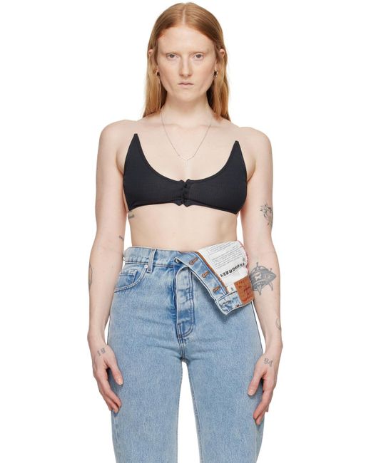 Y. Project Blue Invisible Strap Bralette