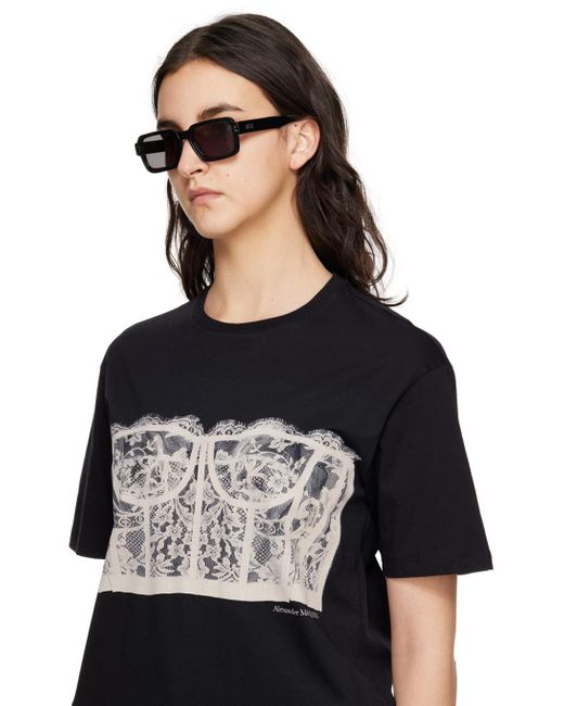 McQ Alexander McQueen Mcq Black Rectangular Sunglasses