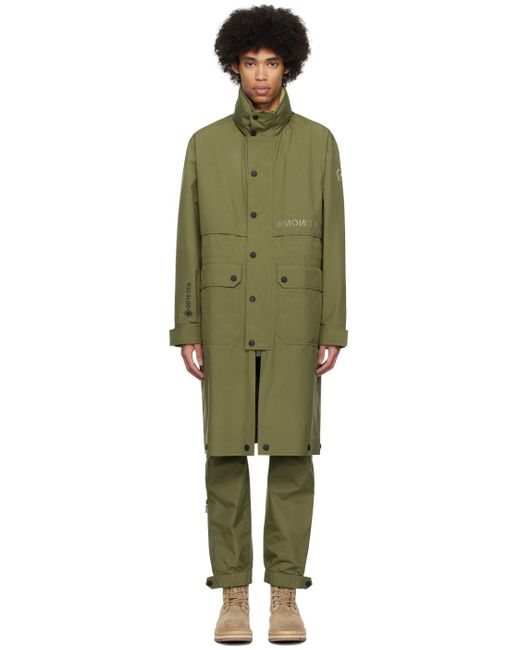 3 MONCLER GRENOBLE Green Khaki Steig Coat for men