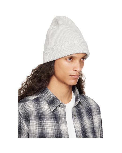 Tom Ford Blue Cashmere Knitted Beanie for men