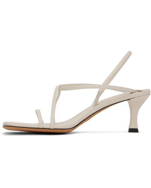 Sandales à talon aiguille blanches à bout carré et à brides entrecroisées Proenza Schouler en coloris Black