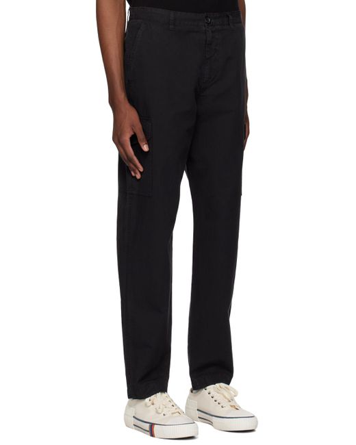 PS by Paul Smith Black Cotton Cargo Pants for men