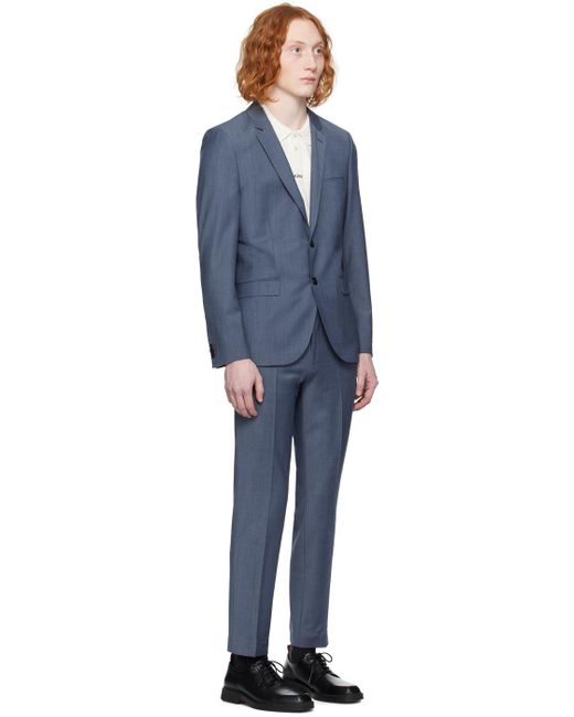 HUGO Black Blue Slim-fit Suit for men