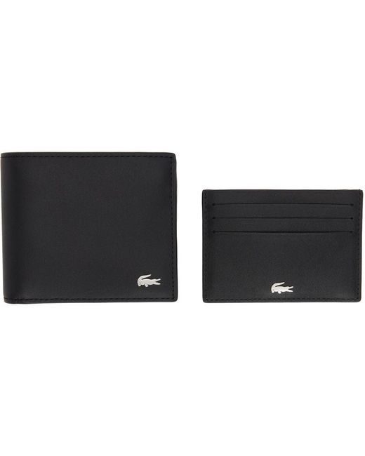 Lacoste Black Fitzgerald Wallet & Card Holder Set for Men Lyst