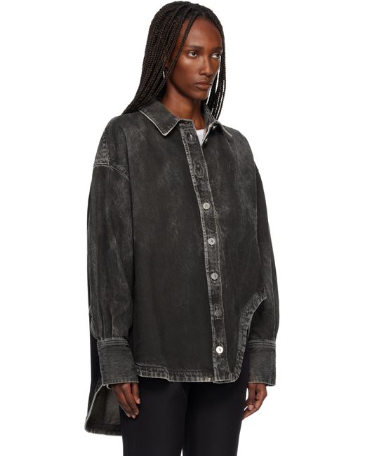 The Attico Black Diana Denim Shirt