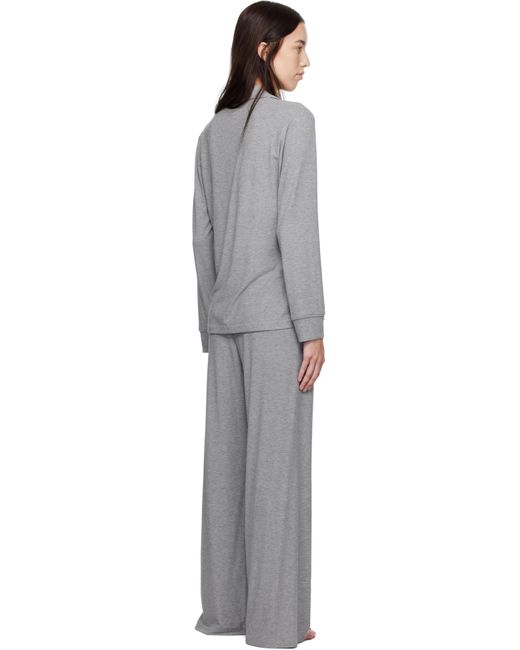 Skims Black Soft Lounge Pyjama Set