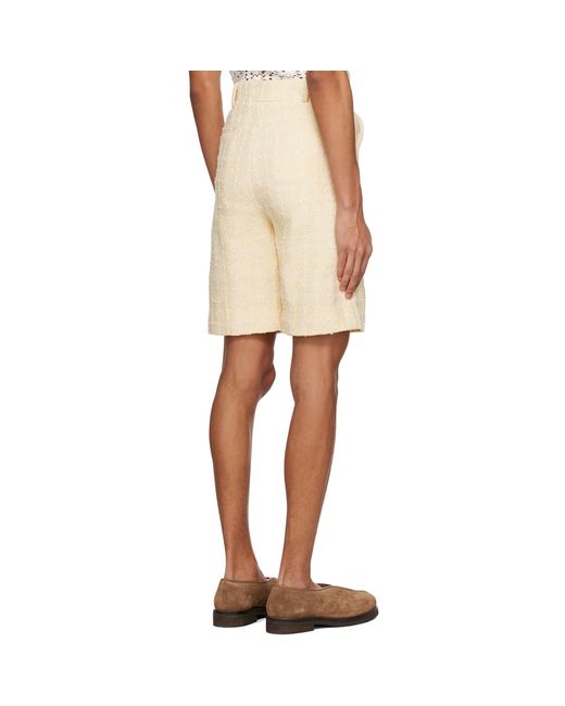 young n sang Natural Sequined Shorts for men