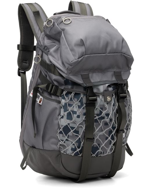 A Bathing Ape Gray Kazuki Kuraishi Edition Pixelate Camo Backpack for men