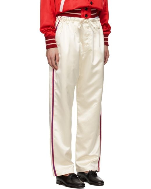 Bode White Off- Redtail Pajama Trousers