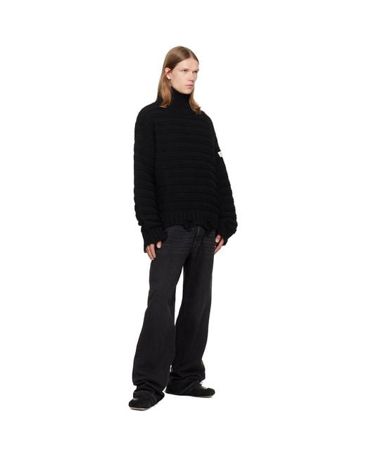 MM6 by Maison Margiela Black Wool Turtleneck for men