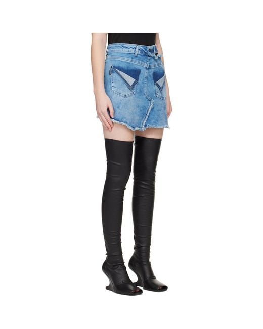 OTTOLINGER Blue Reversed Denim Miniskirt