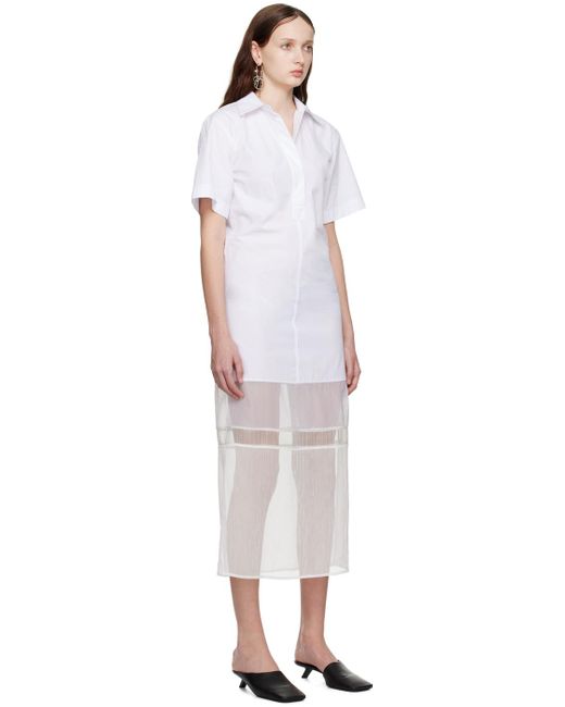 Helmut Lang Black White Combo Shirt Midi Dress