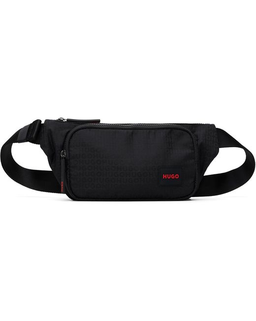 HUGO Black Logo Belt Bag for men