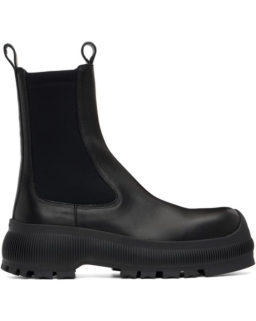 Jil Sander Black Leather Chelsea Boots for men