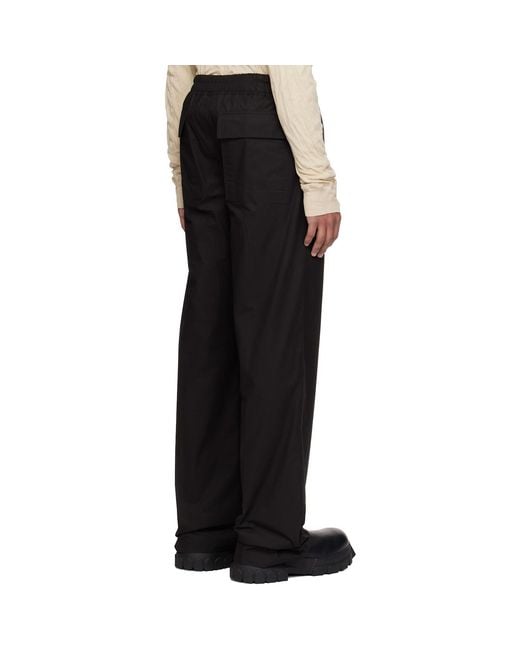 Rick Owens Black Temple Dietrich Drawstring Trousers for men