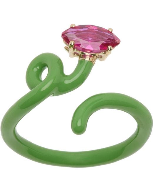 Bea Bongiasca Green Baby Vine Tendril Ring