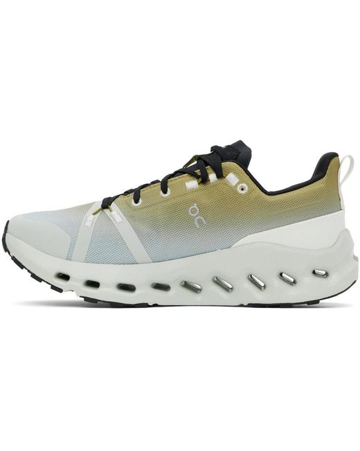 On Shoes Black Khaki Cloudsurfer Trail Waterproof Sneakers for men