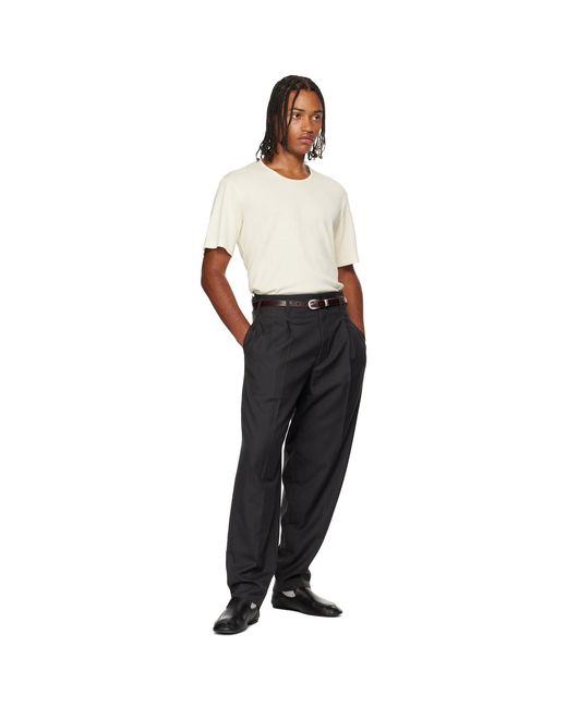 Lemaire Black Pleated Trousers for men