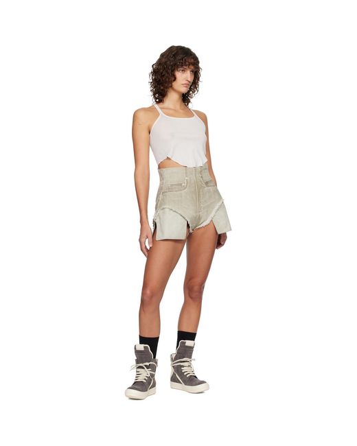 Rick Owens Multicolor Temple Dirt Cutoff Denim Shorts