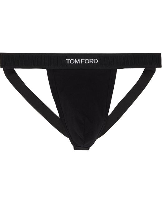 Tom Ford Black Cotton Jock Strap for men