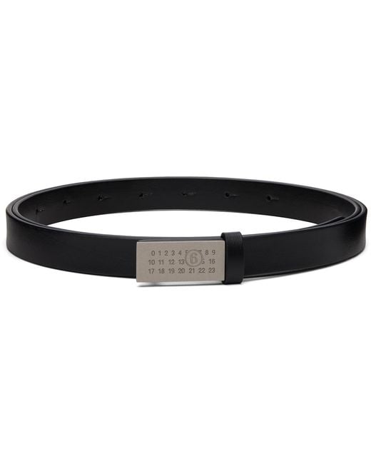 MM6 by Maison Margiela Black Numeric Mini Calf Leather Belt