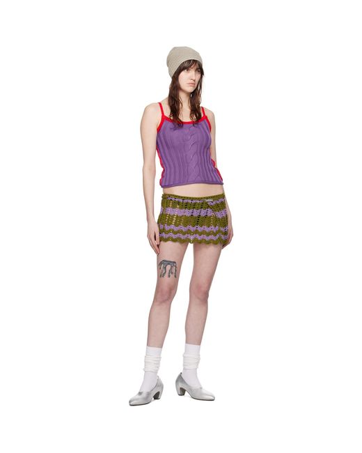 Edward Cuming Purple Cable Tank Top