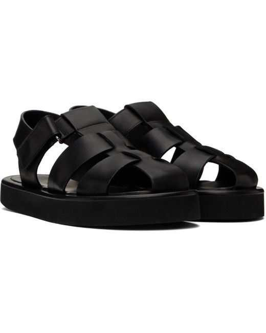【関税込み】Studio Nicholson ブラック Sandom サンダル Studio Nicholson: Black Sandom Sandals | SSENSE 대한민국