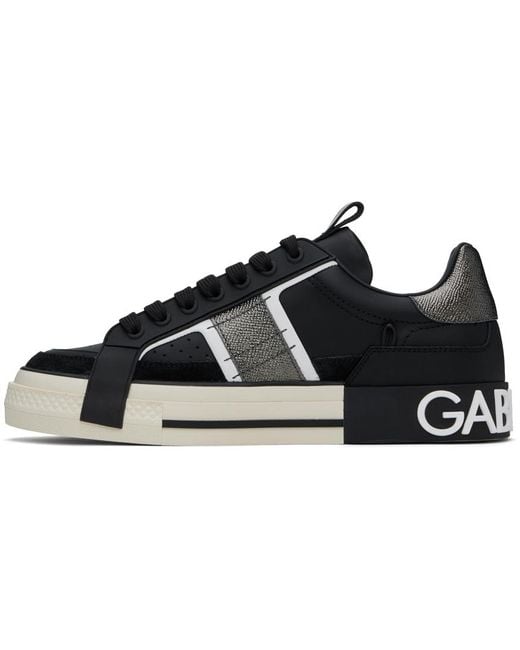 Dolce & Gabbana Black Calfskin 2.Zero Custom Sneakers for men