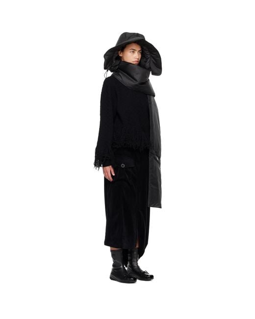 Y-3 Black Padded Hooded Scarf