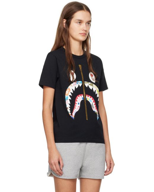 A Bathing Ape Black Multi Camo Shark T-shirt