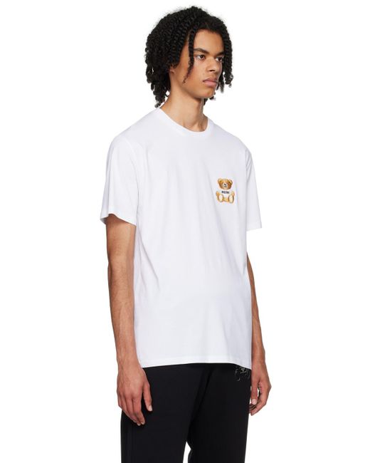 Moschino White Teddy Bear T-shirt for men