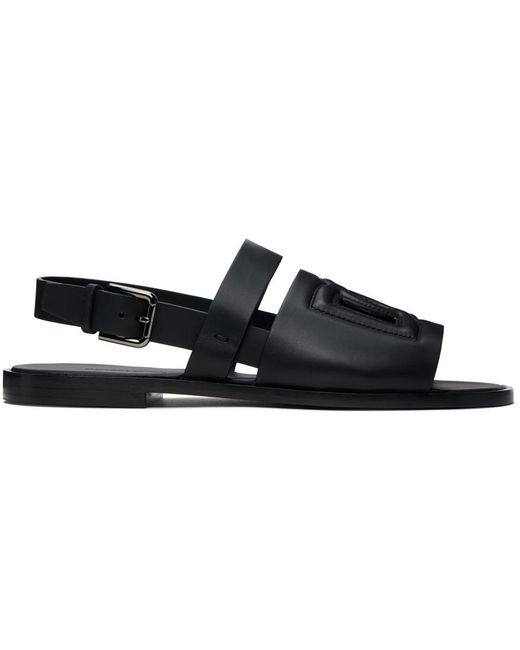 Sandales noires en cuir de veau Dolce & Gabbana pour homme en coloris Black