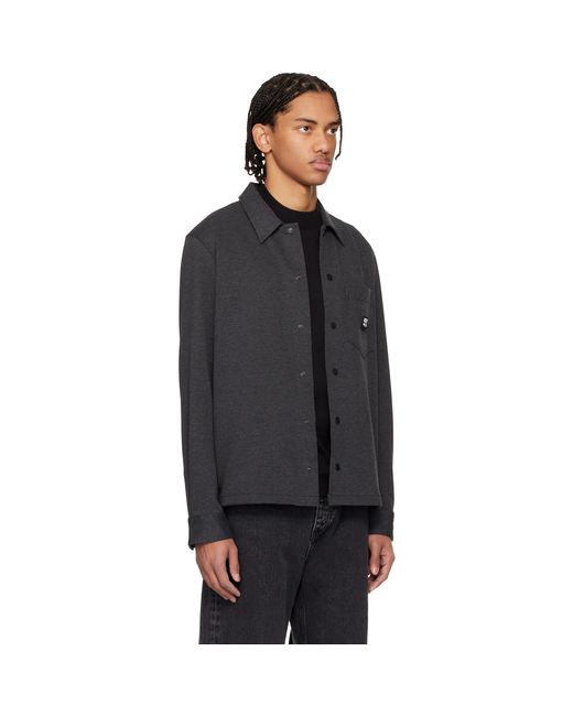 HUGO Black Cotton Blend Oversized-Fit Shirt for men