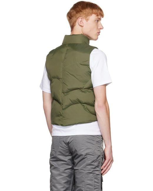 Tombogo Green Leaf Puffer Vest for men