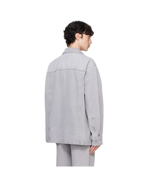 Bottega Veneta Gray Washed Denim Shirt for men