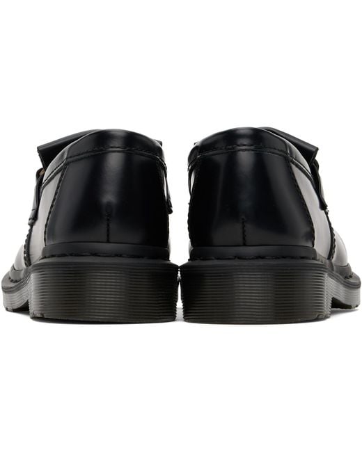 Dr. Martens Black Adrian Snaffle Smooth Leather Kiltie Loafers for men