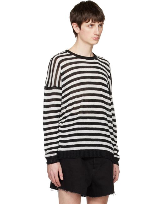 Isabel Benenato Black Striped Sweater for men