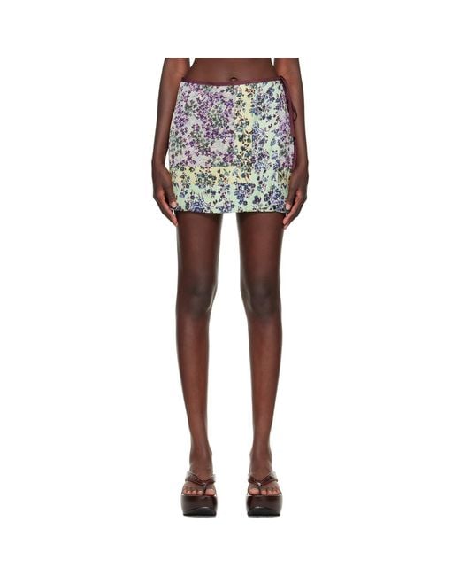 Dries Van Noten Multicolor Printed Wrap Miniskirt