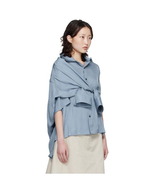 Maison Mihara Yasuhiro Blue Shawl Layered Shirt