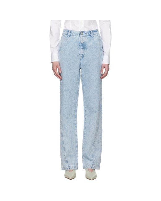 mfpen Blue Twisted Seam Jeans
