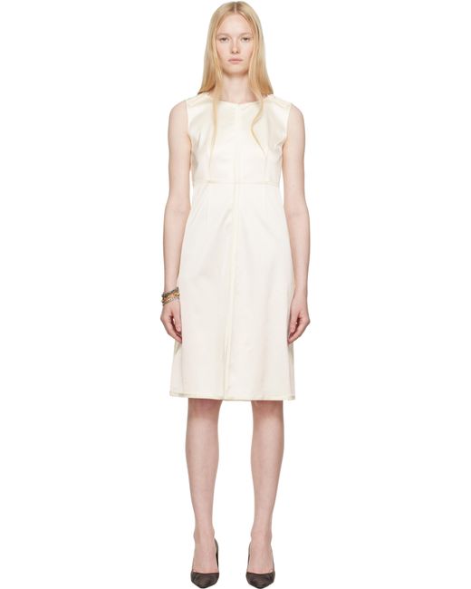 Robe Midi Transformable Blanc Cassé En Satin Extensible MM6 by Maison Martin Margiela en coloris Black