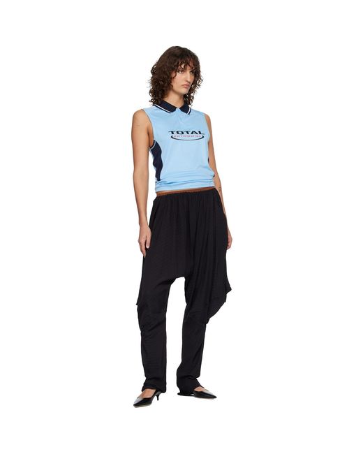 Martine Rose Blue Shrunken Stretch Football Vest Tank Top