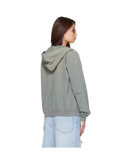 Acne Multicolor Khaki Mended Fleece Hoodie