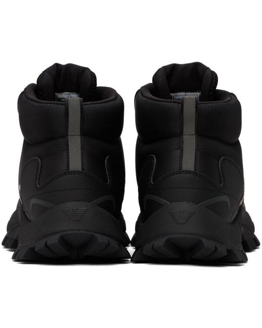 Emporio Armani Black lugged Boots for men