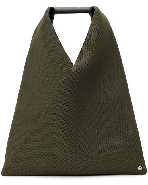 MM6 by Maison Martin Margiela Green Small Classic Triangle Tote for men