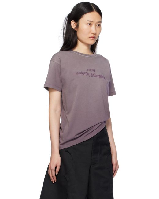 T-shirt mauve à logo modifié Maison Margiela en coloris Purple