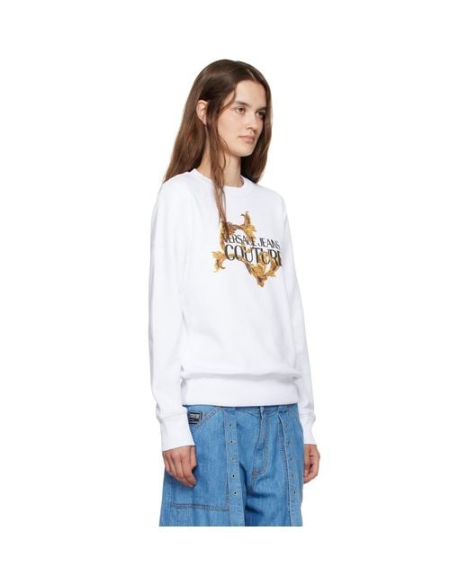 Versace Jeans Couture White Screen-Printed Sweatshirt
