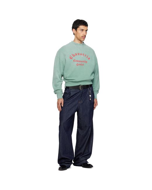 Willy Chavarria Green 'Chavarria Community Center' Hooligan Sweatshirt for men