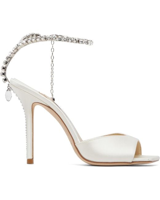 Jimmy Choo White Saeda 100 Heeled Sandals